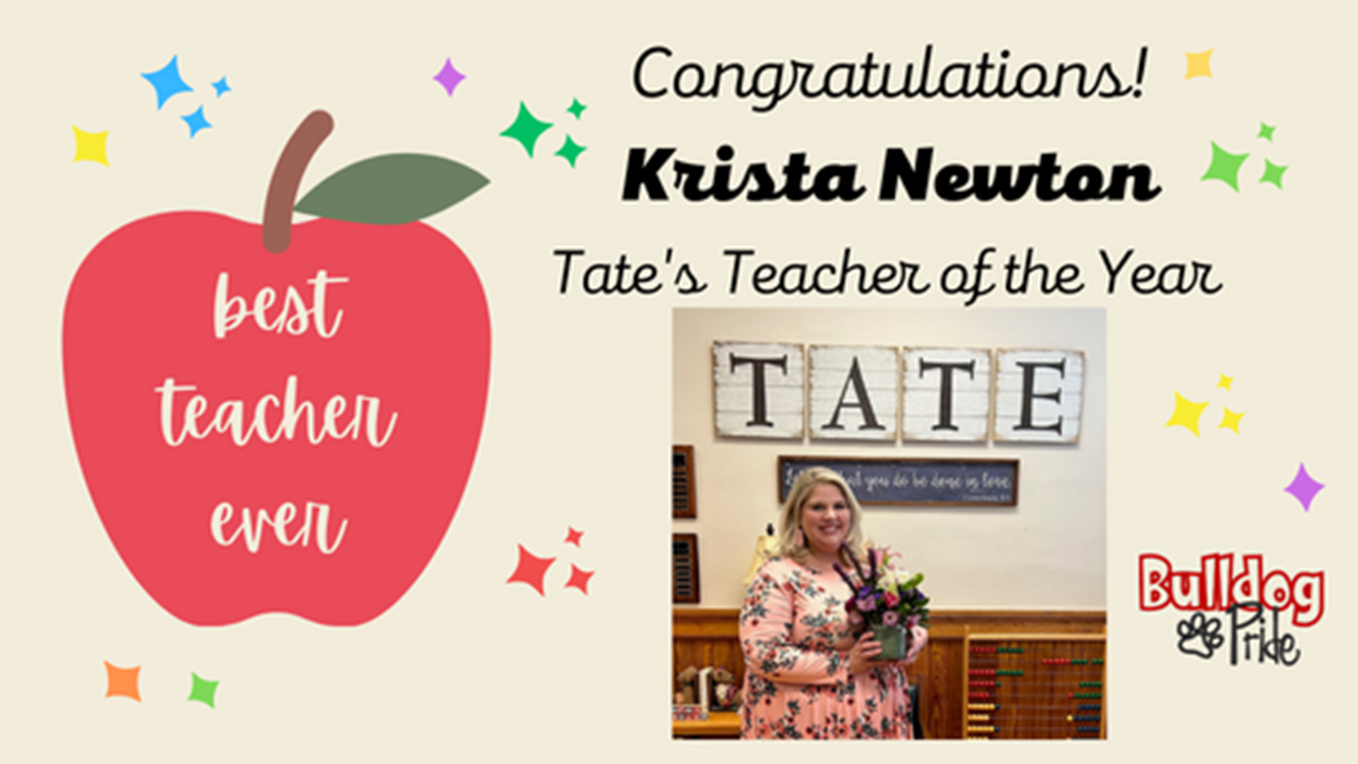 Krista Newton, Teacher of the Year!